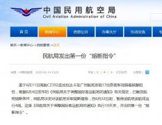 民航局发出第一份“熔断指令”