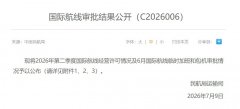 民航局第二季度批准新开32条国际航线