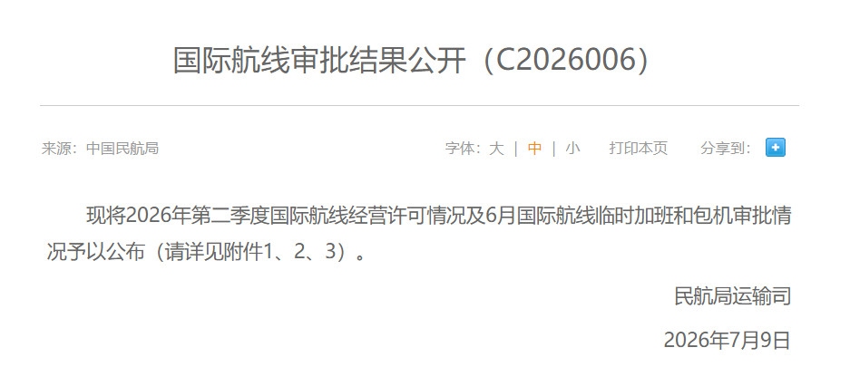 民航局第二季度批准新开32条国际航线 民航局第二季度批准新开32条国际航线